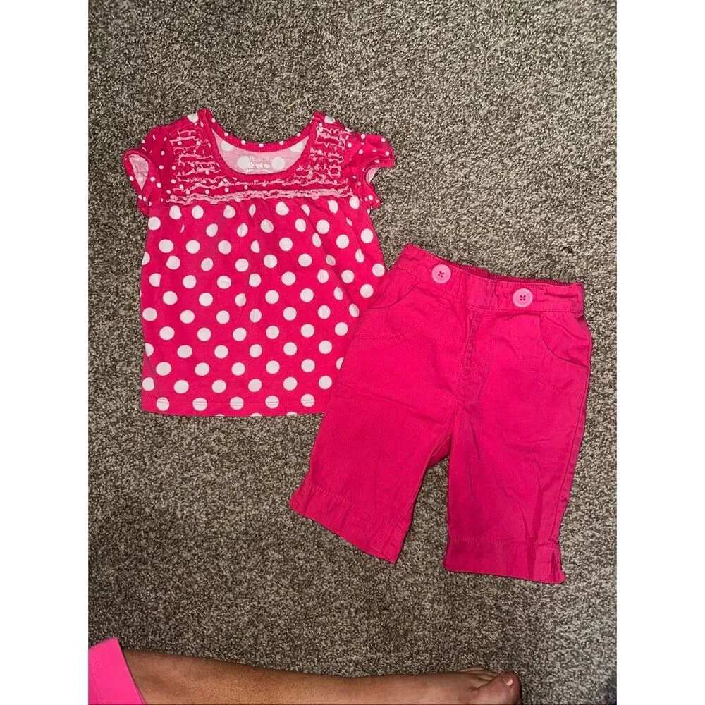 Vintage 2011 Polka Dot Outfit Set 18M The Children’s Place Circo Pink - Picture 3 of 3